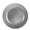 Assiette décorative argent en plastique Mila - Ø 33 cm