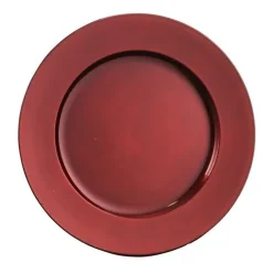 Assiette décorative rouge en plastique Mila - Ø 33 cm