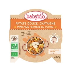 Assiette de patate douce châtaigne et pintade Babybio 230 g