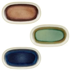 Assiette ovale en grès de couleur Abbi - 26 x 14,5 cm