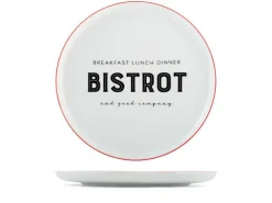 Assiette plate Bistrot coloris blanc en porcelaine - 27,3 cm