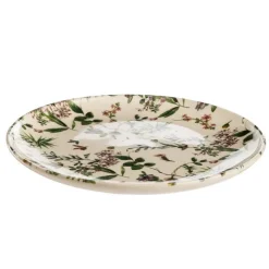 Assiette plate Champêtre coloris vert en grès - Ø 27 cm