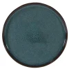 Assiette plate coloris bleu en grès réactif Volga - Ø 27 cm