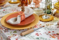 Assiette plate coloris jaune en grès Vésuvio - Ø 27 cm