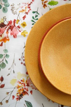 Assiette plate coloris jaune en grès Vésuvio - Ø 27 cm