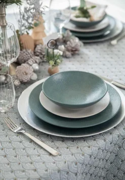 Assiette plate en grès coloris bleu Vesuvio – Ø 27 cm