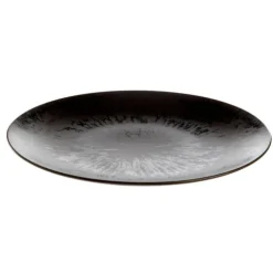 Assiette plate en grès réactif coloris noir Onyx – Ø 27 cm