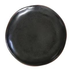 Assiette plate en grès réactif gris anthracite Médard de Noblat collection Vertigo Volcan - Ø 27 cm