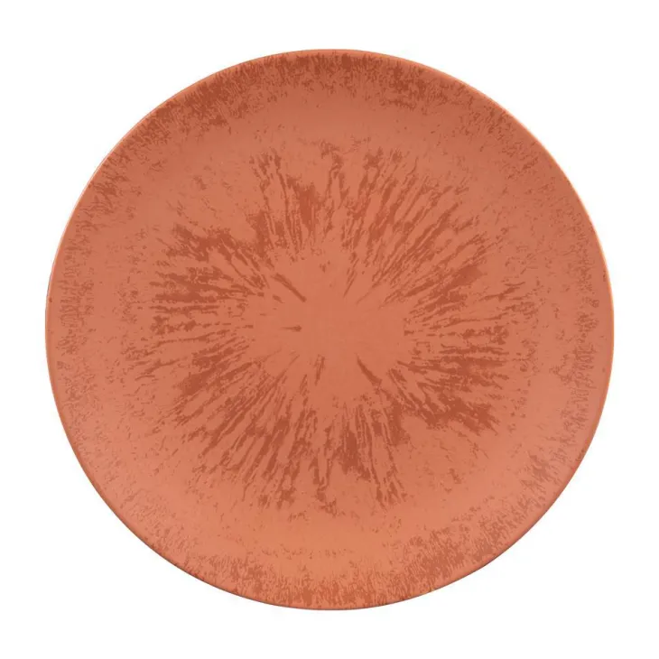 Assiette plate Onyx coloris orange en grès - Ø 27 cm