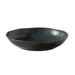 Assiette salade et pâtes en grès réactif gris anthracite Médard de Noblat collection Vertigo Volcan - Ø 20,5 cm
