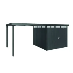 Auvent pour abri de jardin HighLine H2 Acier galvanisé Gris foncé 282x195x222 cm