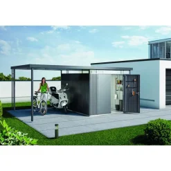 Auvent pour abri de jardin HighLine H2 Acier galvanisé Gris foncé 282x195x222 cm