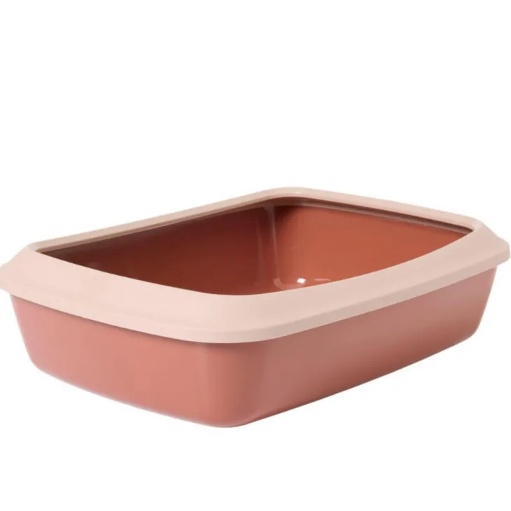 Bac à litière avec rebord pour chat coloris champagne Savic Iriz - 42 x 31 x 12,5 cm