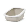 Bac à litière pour chat coloris beige en plastique Aseo Jumbo - 67,5 x 48,5 x 28 cm
