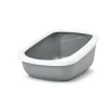 Bac à litière pour chats coloris gris en plastique Aseo Jumbo - 67,5 x 48,5 x 28 cm