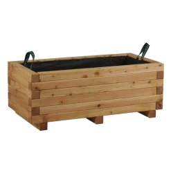 Bac Madrier Carré mélèze huilé 80x40x30 cm