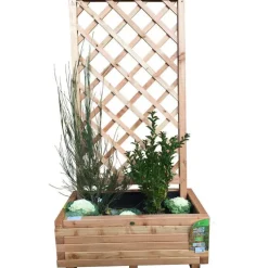 Bac Madrier Carré mélèze huilé 80x40x30 cm