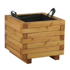 Bac Madrier Carré mélèze huilé 40x40x35,5 cm