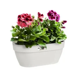 Bac mural en plastique recyclé blanc Soie Elho Vibia Campana - 35 x 16,2 x 14,8 cm