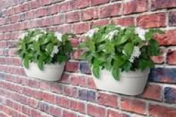 Bac mural en plastique recyclé blanc Soie Elho Vibia Campana - 35 x 16,2 x 14,8 cm