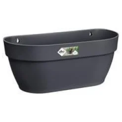 Bac mural en plastique recyclé gris anthracite Elho Vibia Campana - 35 x 16,2 x 14,8 cm