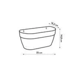 Bac mural en plastique recyclé gris anthracite Elho Vibia Campana - 35 x 16,2 x 14,8 cm