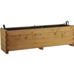 Bac rectangulaire en bois de Mélèze huilé Robin Hood Renata - 180 x 50 x 50 cm