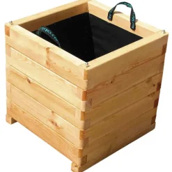 Bac Renata carré en mélèze huilé 70 x 70 x 70 cm