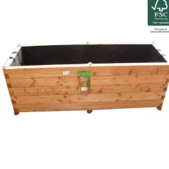 Bac Renata rectangulaire en mélèze huilé certifé FSC® - 140 x 50 x 50 cm