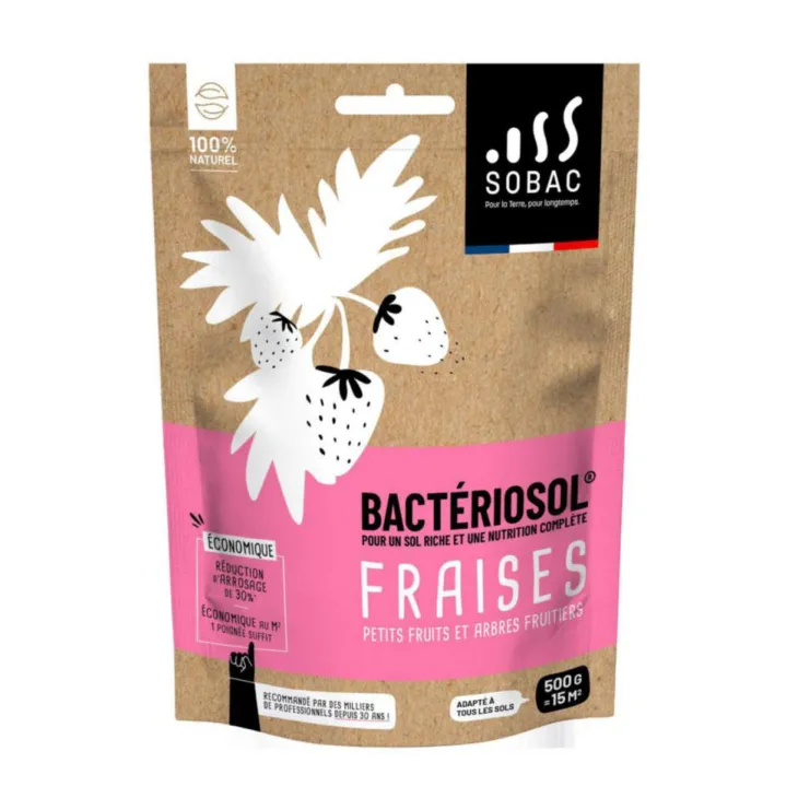 Bactériosol fraises, petits fruits et arbres fruitiers 100 % naturel Sobac - 500 g