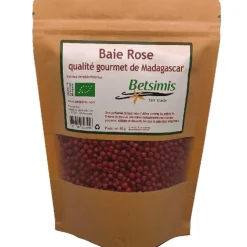Baie rose qualité gourmet de Madagascar Betsimis en sachet kraft – 60 g