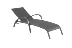 Bain de soleil aluminium empilable, gris mat/anthracite - CREADOR Tosca