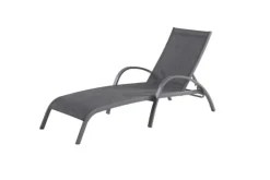 Bain de soleil aluminium empilable, gris mat/anthracite - CREADOR Tosca