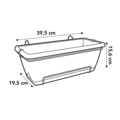 Balconnière en polypropylène vert pistache Elho Barcelona - 39,5 x 19 x 16 cm