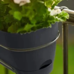 Balconnière plastique gris anthracite Elho Vibia Campana easy hanger large - 24,1 cm