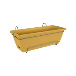 Balconnière tout-en-un en polypropylène jaune miel Elho Barcelona - 49,5 x 27,5 x 18,5 cm