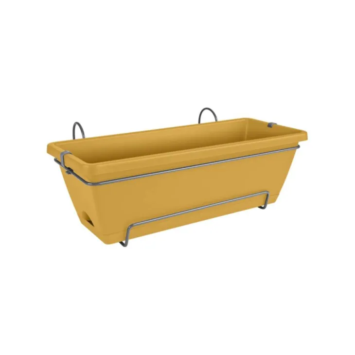 Balconnière tout-en-un en polypropylène jaune miel Elho Barcelona - 49,5 x 27,5 x 18,5 cm