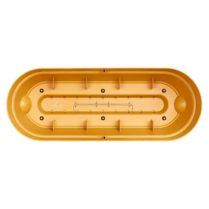 Balconnière tout-en-un en polypropylène jaune miel Elho Barcelona - 49,5 x 27,5 x 18,5 cm