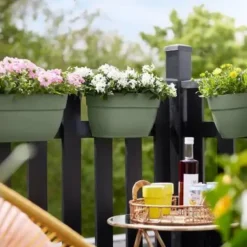 Balconnière Vibia Campana easy hanger small vert Elho - 20,5 x 24,1 cm