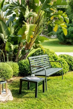 Banc de jardin 3 places en aluminium, anthracite - CREADOR MARTA