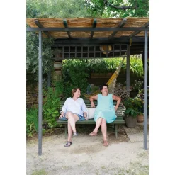 Banc en acier coloris cactus Louisiane Fermob - 150 x 71 x 81 cm