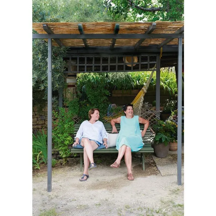 Banc en acier coloris cactus Louisiane Fermob - 150 x 71 x 81 cm