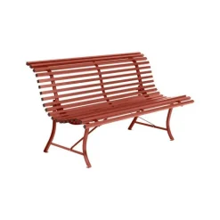 Banc Louisiane Fermob en acier coloris ocre rouge 150 cm