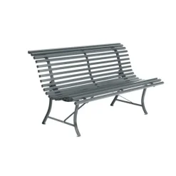Banc Louisiane Fermob en acier coloris gris orage 150 cm