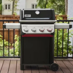 Barbecue au gaz Spirit E-425 mix plancha coloris noir en acier émaillé Weber - 118 x 65 x 13 cm