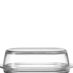 Beurrier en verre transparent Ciao - 21 x H 8 cm