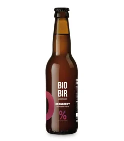 Bière sans alcool bio Biobir blanche Cranberry - 330 ml
