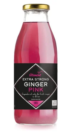 Boisson bio Extra Strong ginger pink Vitamont – 50 cl