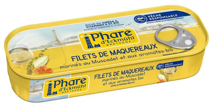 Boite de filets de maquereaux au vin blanc Phare Echmuhl - 151 g