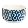 Bol à salade en porcelaine bleu et blanc Estival - Ø 15 x H 12 cm